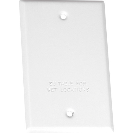 SIGMA ELECTRIC Electrical Box Cover, 1 Gang, Rectangular, Stamped Steel, Blank 14240WH